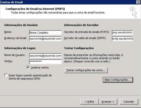 Configurando email